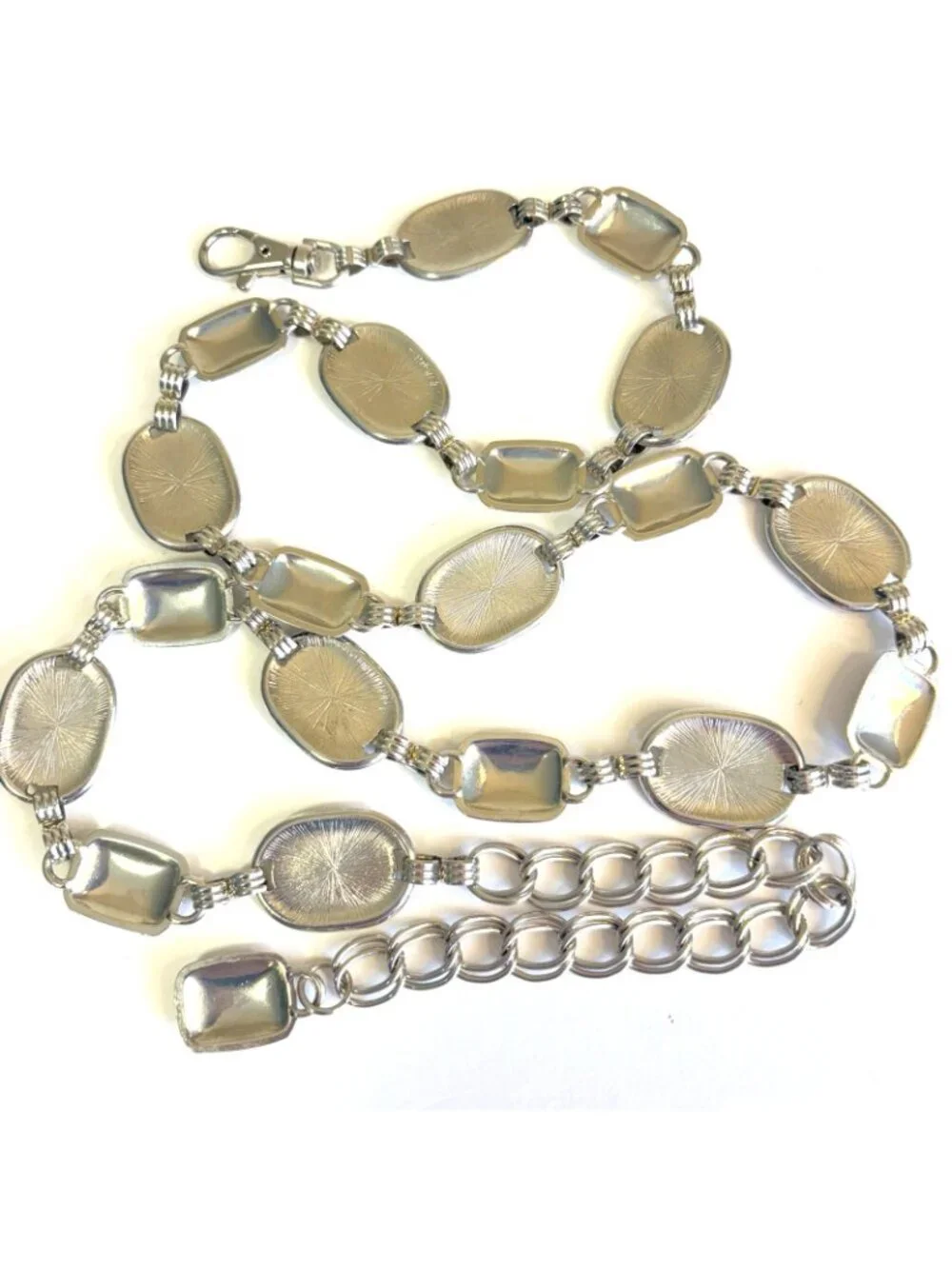 BELT Womens Metal Chain Belt Silver Tone Western Boho Biker Heavyweight 43